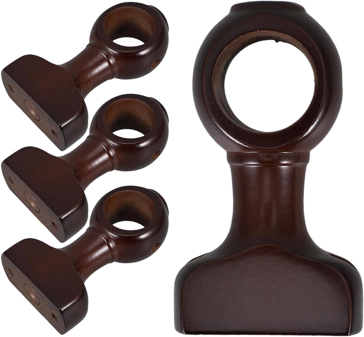 Houten Gordijnroede Houder - Roede Steun Beugel voor Raambekleding