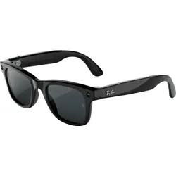 META Ray-Ban Meta Wayfarer (Gen 3), Groß, Schwarz glänzend, Gläser: Transitions® Grau, Unisex-AI Glasses mit Kamera AI