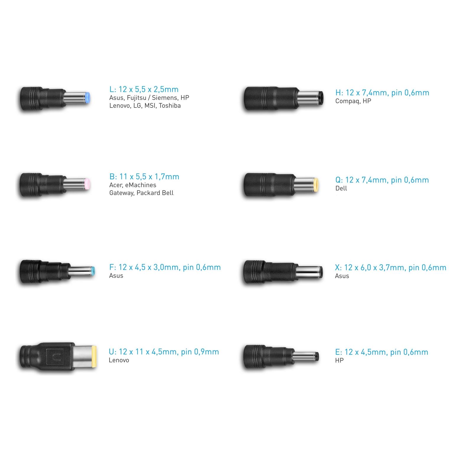 Avacom nabíjecí adaptér QuickTIP 150W - univerzální adaptér pro notebooky + 8 konektorů (150 W) (ADAC-UNV-A150W)
