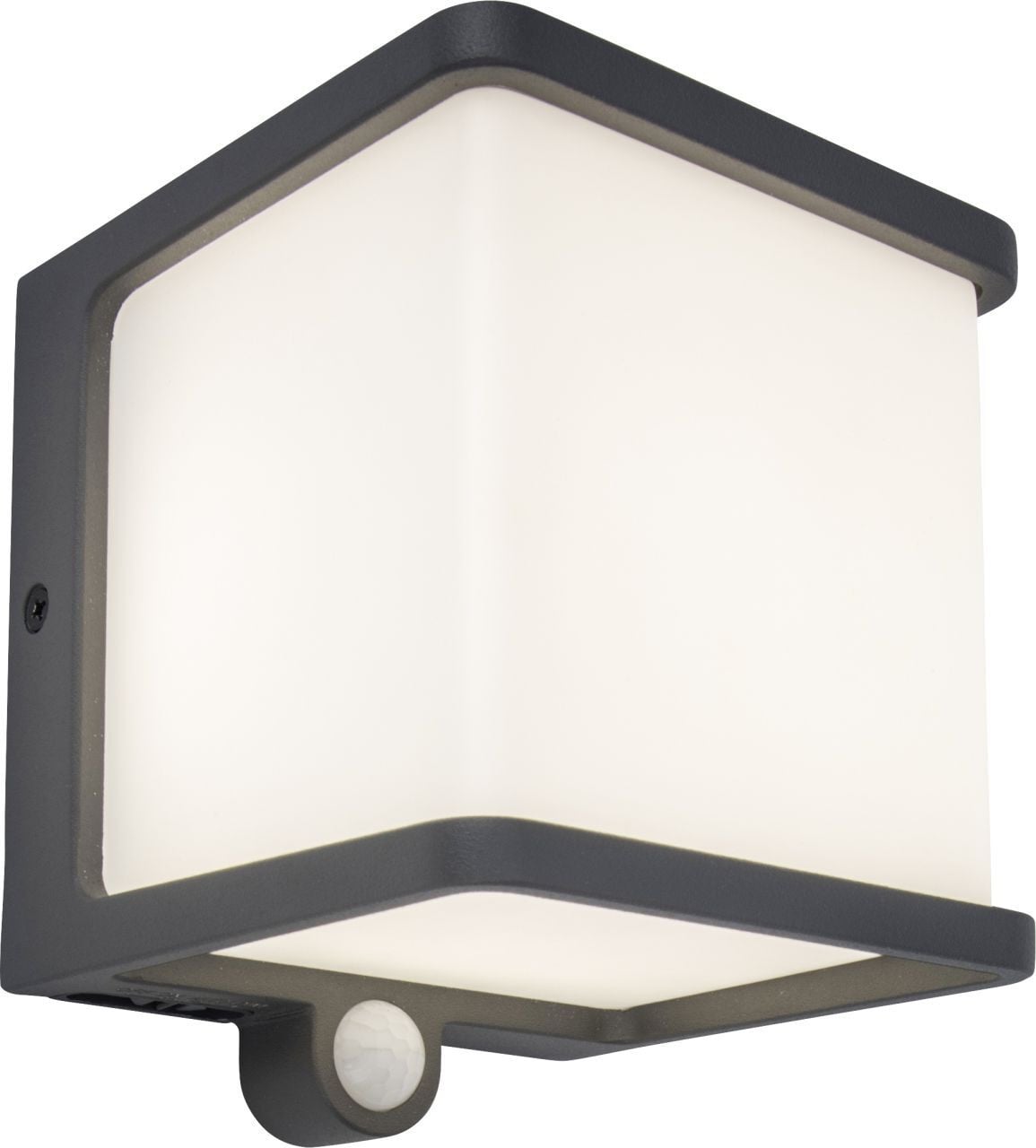 LUTEC Doblo Solar Wandlamp met Bewegingssensor en LED - Antraciet/Grijs