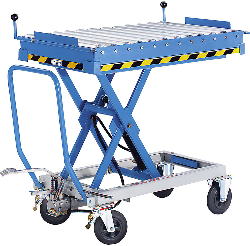 Rollenbahn für Scherenhubtisch, starr, LxB 760 x 760 mm eurokraft pro