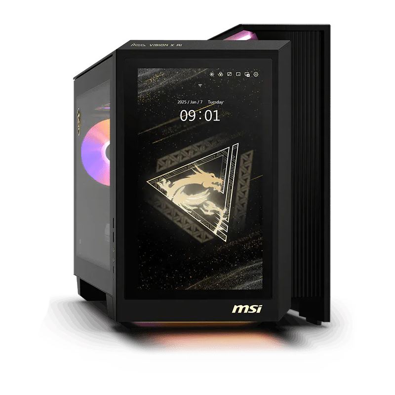 MSI MEG Vision X AI 2NVV9-285AT (schwarz/transparent, Windows 11 Home)