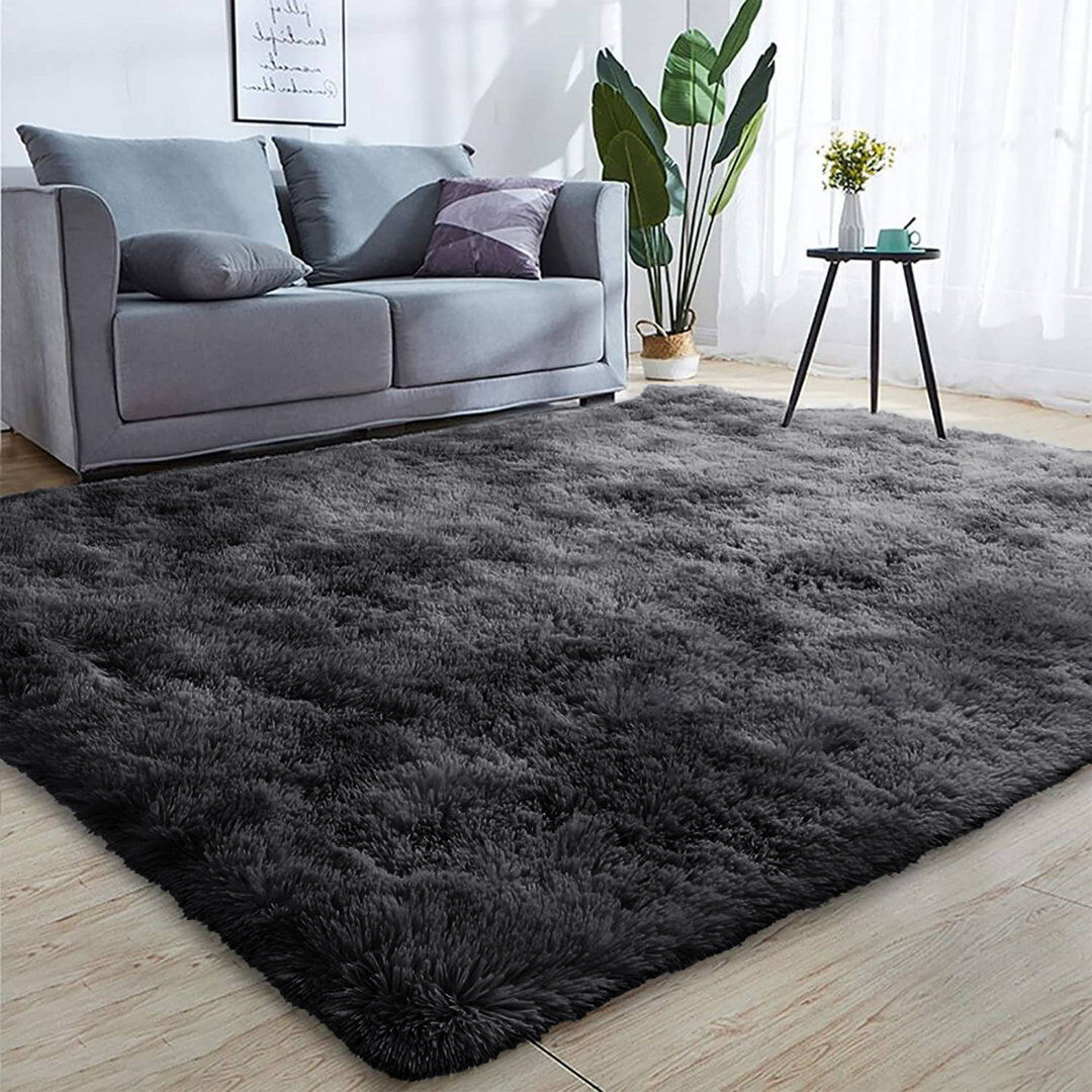 Fairmont Park Pescadero Solid Colour Shag Area Rug Black Rectangle 60 x 110cm