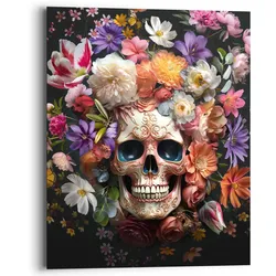 Bild FLORAL SKULL (BHT 40x50x2 cm) - bunt - BHT 40x50x2 cm