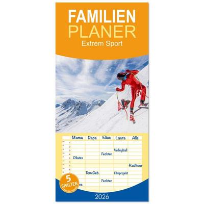 Familienplaner 2026 - Extrem Sport mit 5 Spalten (Wandkalender, 21 x 45 cm) CALVENDO