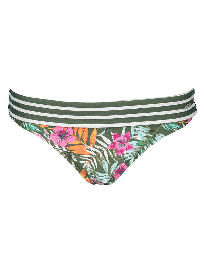Venice Beach Bikini-Hose in Oliv/ Orange - 38