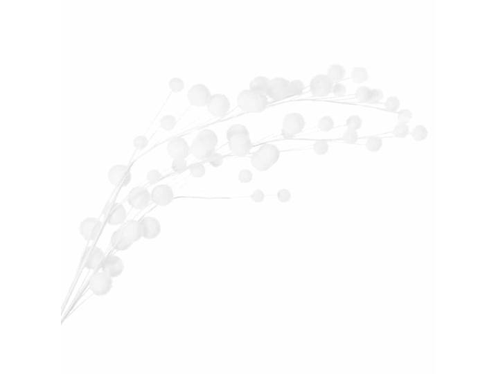Künstlicher Zweig mit weißen Kugeln