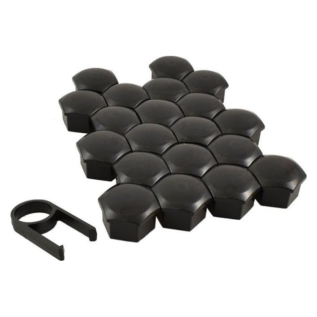 J-Tec Gorecki Radschraubenkappe 21 mm Schwarz (21 Stück) (J21309)