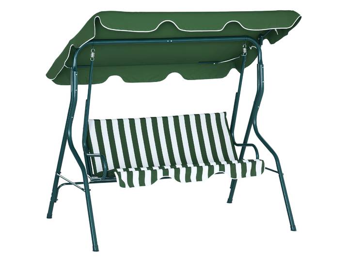 Balançoire de jardin Outsunny avec auvent à angle réglable, dimensions : 170 x 110 x 153 cm.