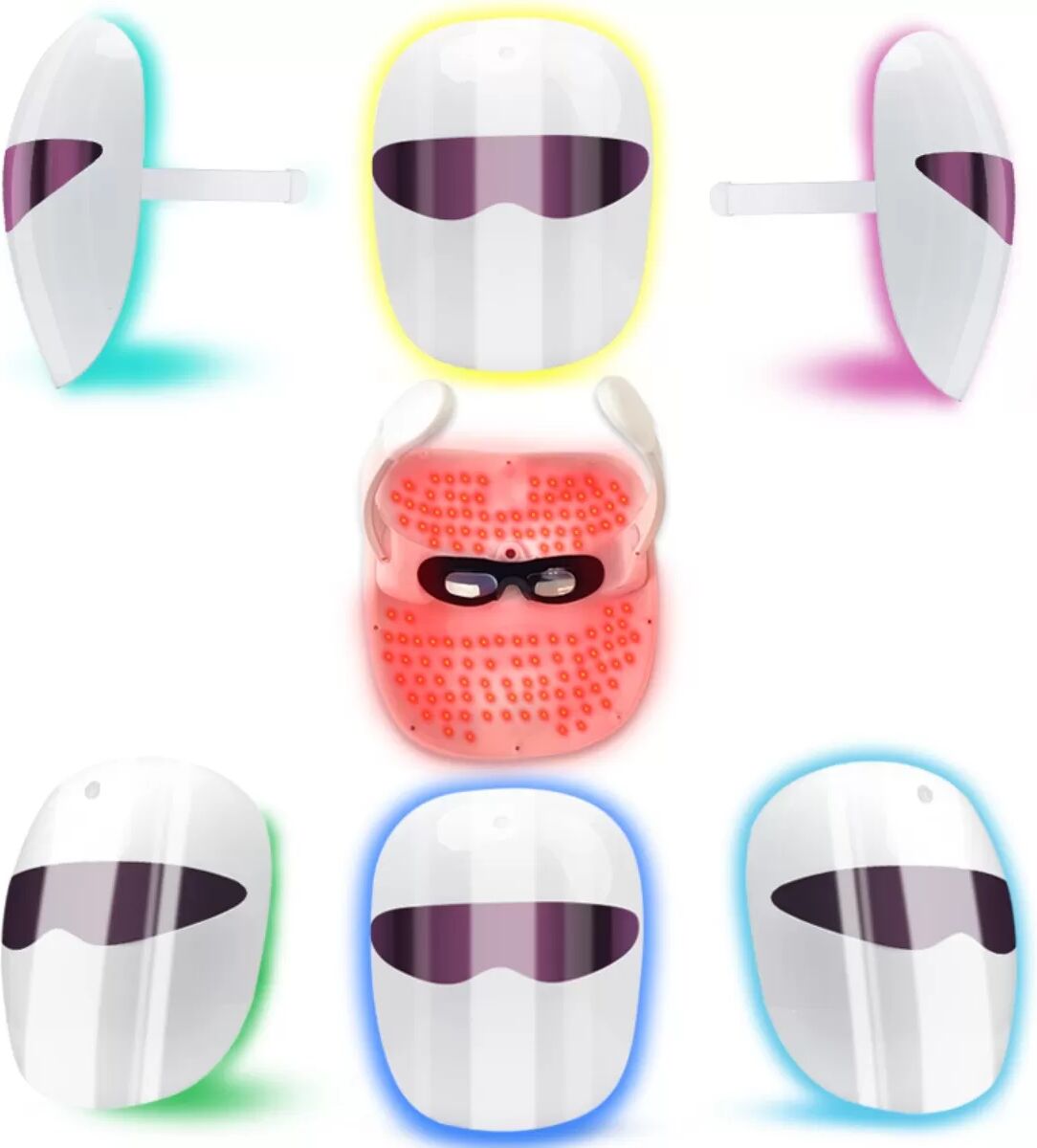 INF LED Home Beauty Mask for Facial Phototherapy - White ABS Skin Rejuvenation Device, compatible with E32 LED Phototherapy