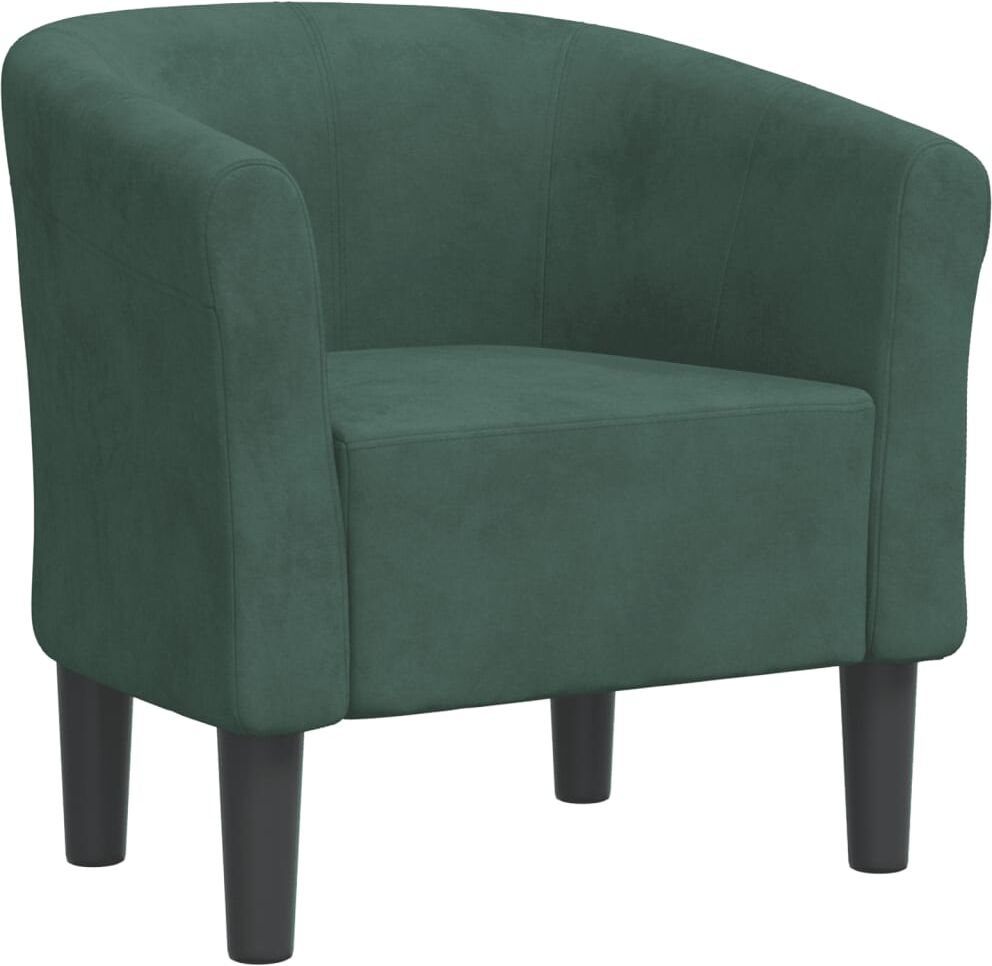 vidaXL Chaise cabriolet vert foncé velours
