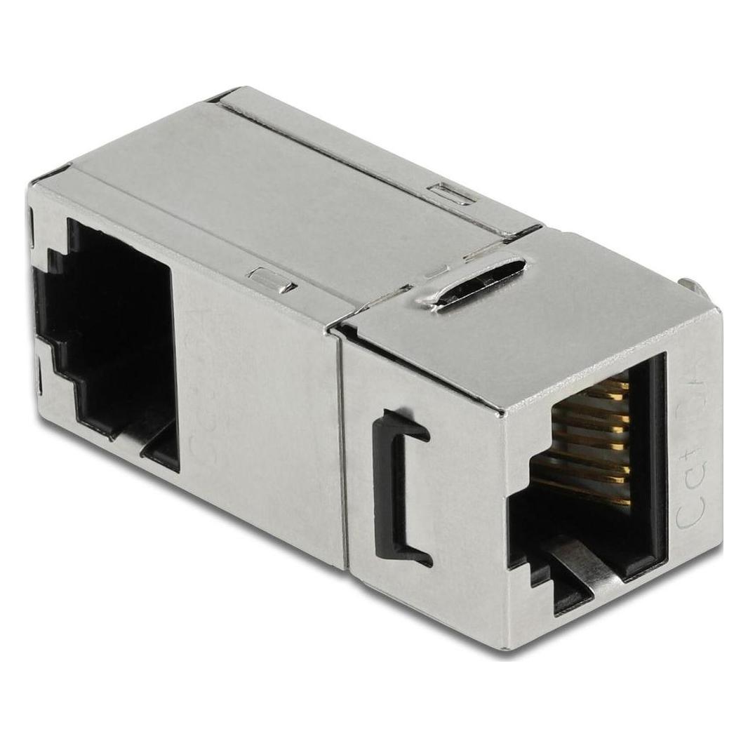 Delock Keystone-Modul RJ45 - RJ45 Buchse, Cat.6A 90 Grad gewinkelt (Keystone Modul) (87142)