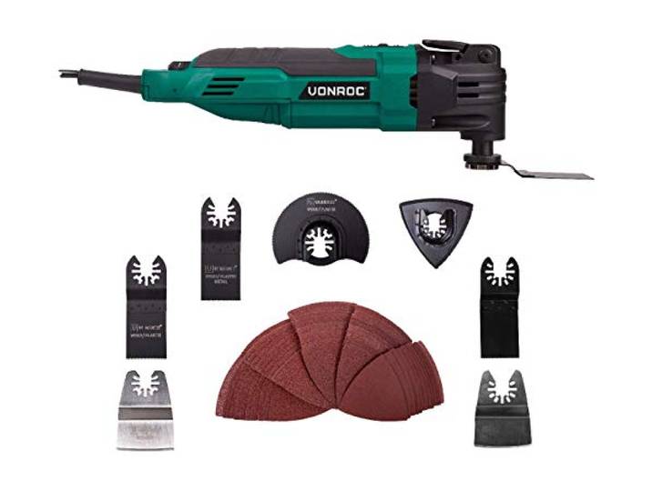 VONROC Oscillerende Multitool – 300W – snelwisselsysteem, variabele snelheid – Incl. 61 accessoires