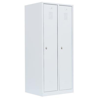 Lüllmann® Garderobenschrank, 2 Abteile, S/W-Trennung, 1800 x 800 x 500 mm, signalweiß
