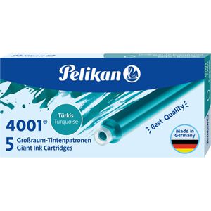 Pelikan Füllerpatronen 4001 GTP5, türkis, Großraumpatronen, 5 Stück