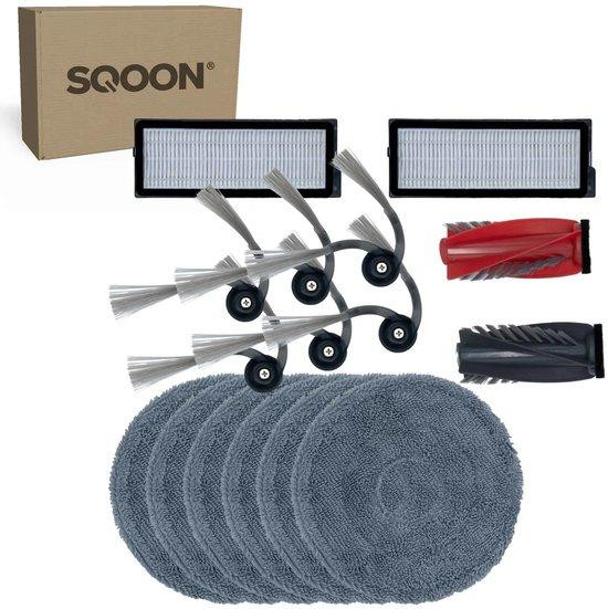 SQOON vervangingsset voor Roborock Qrevo Curv - 15-delige onderhoudskit met HEPA filters, zijborstels, borstelrol en dweilpadschijven