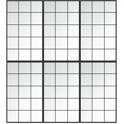 vidaXL Wandspiegel 6 Stk. Schwarz 100x60 cm Metall