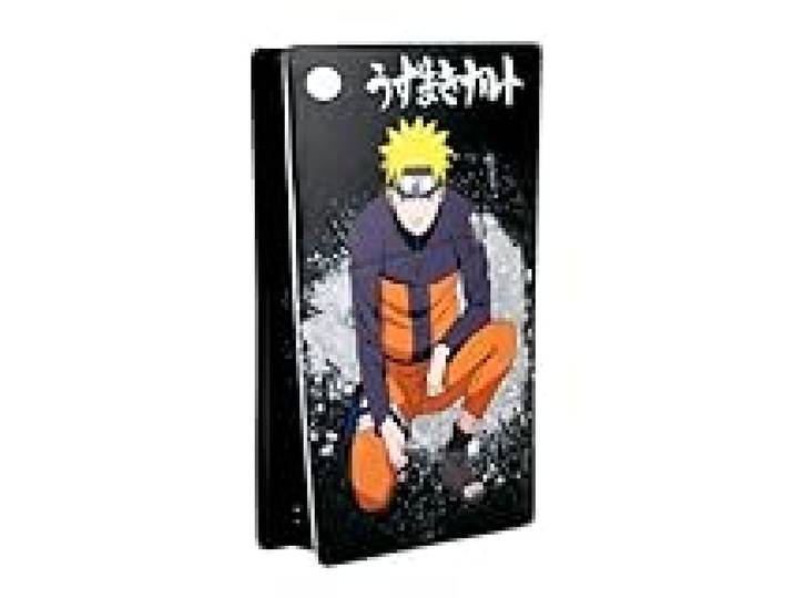 Konix Naruto Shippuden Façade de Protection pour Console PS5 Slim - Silicone - Antichoc - Anti-Rayures - Motif Naruto - Noir