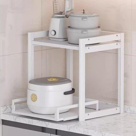 Wit Magnetronrek met verstelbare lagen voor in de keuken