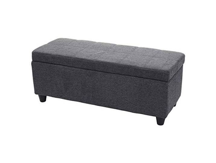 Berlinlodge Aufbewahrungs-Truhe Lars HxBxT 45x114x45cm Stoff/Textil Dunkelgrau Sitzbank Bank Stauraum groß platzsparend Wohnzimmer Kinderzimmer Schlafzimmer