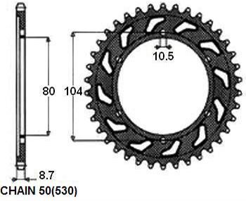SUNSTAR 1-5353-45 Chain Sprocket