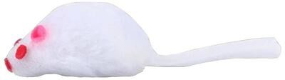Uplift Essentials Interactive Plush Rattle Mouse Cat Toy white