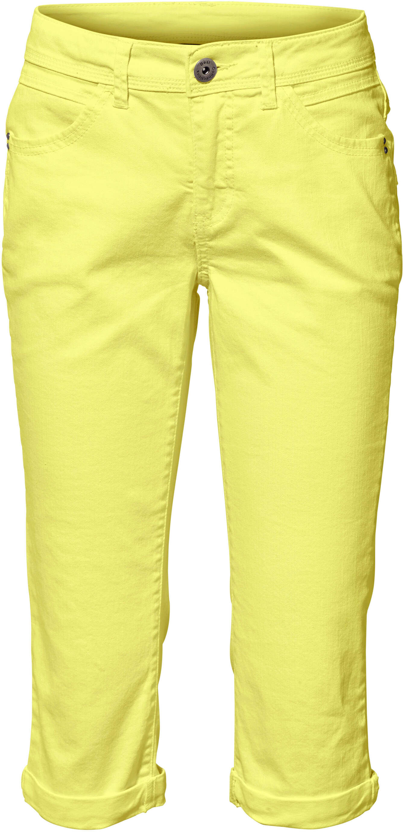 Röhrenhose HEINE "Bauchweg-Hose Bauchweg-Hose in Röhrenform", Damen, Gr. 44, N-Gr, hellgelb, Modisch, slim fit, Hosen Röhrenhose