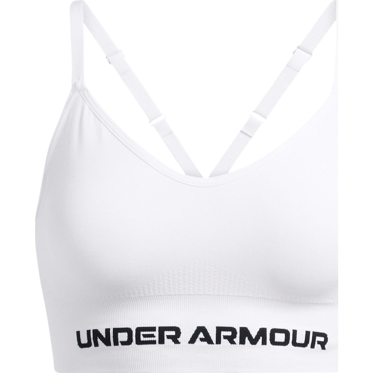 Under Armour Vanish Seamless Low Bra white black (100) L 1384417-100-LG