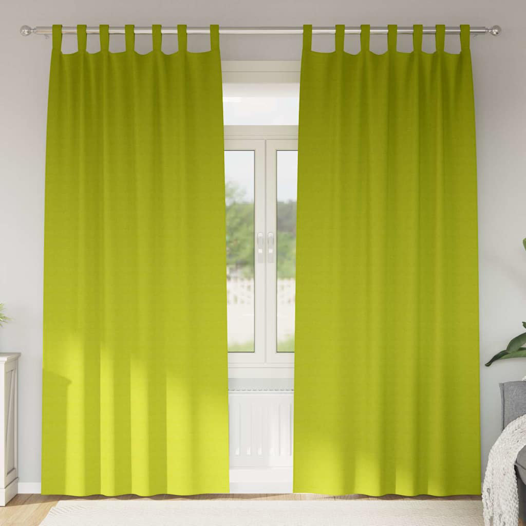 17 Stories Curtains With Curtains 2 Pcs Polyester Green 245cm Width x 140cm Drop