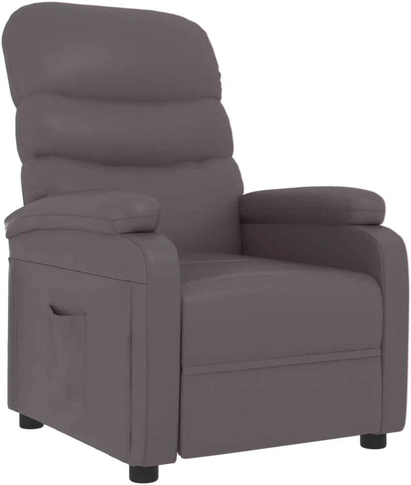 vidaXL Fauteuil inclinable Gris Similicuir