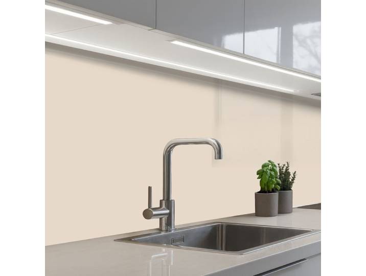 KitchenYeah crédence de cuisine Couleur Unie Beige 350x60cm