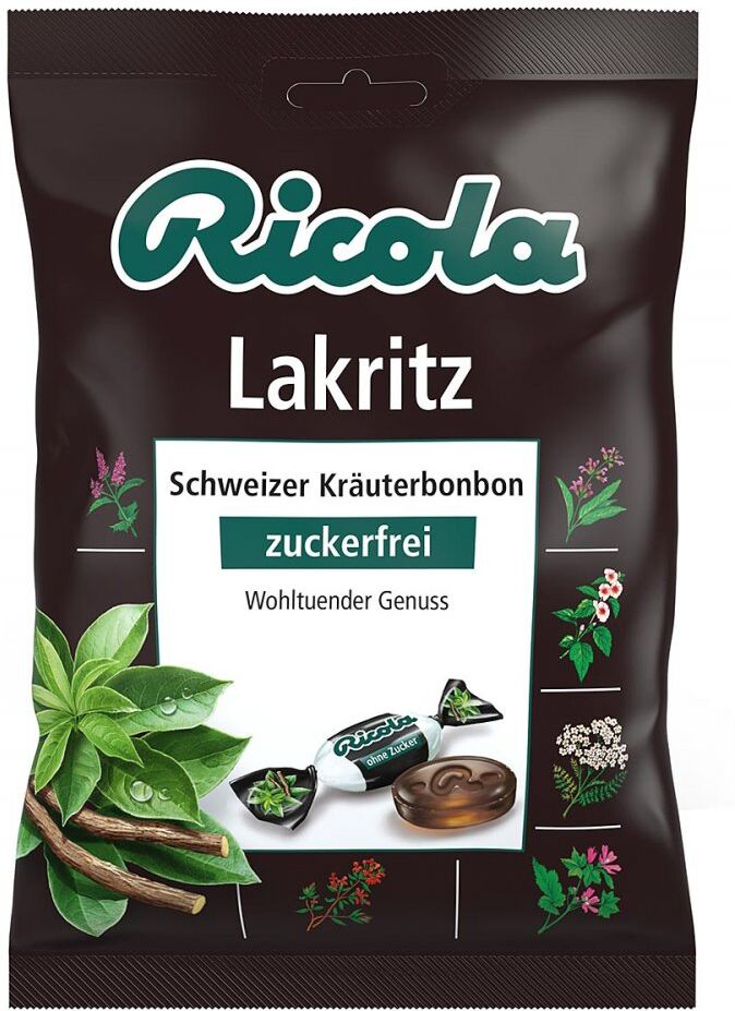 Ricola ohne Zucker Beutel Lakritz Bonbons