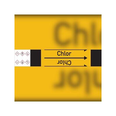 Rohrleitungskennzeichen Chlor - 33000x105 mm Folie selbstklebend