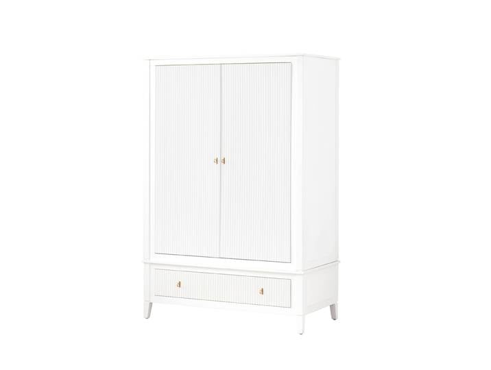 Heidi Kleiderschrank Weiß - Messing/Silber
