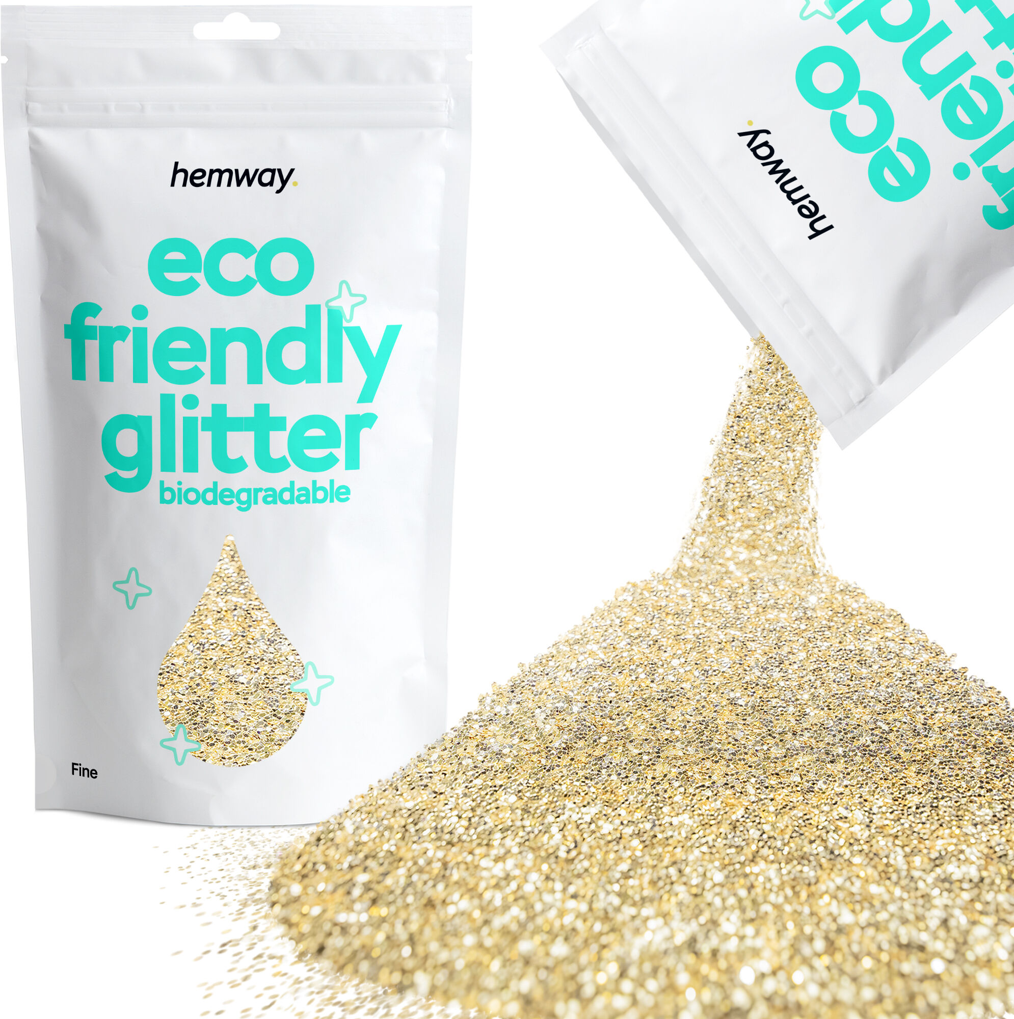 Hemway Biodegradable Eco Friendly Glitter 100g / 3.5oz   Champagne Gold   DIY, Decoration, Arts & Crafts - Champagne Gold - Fine 100g