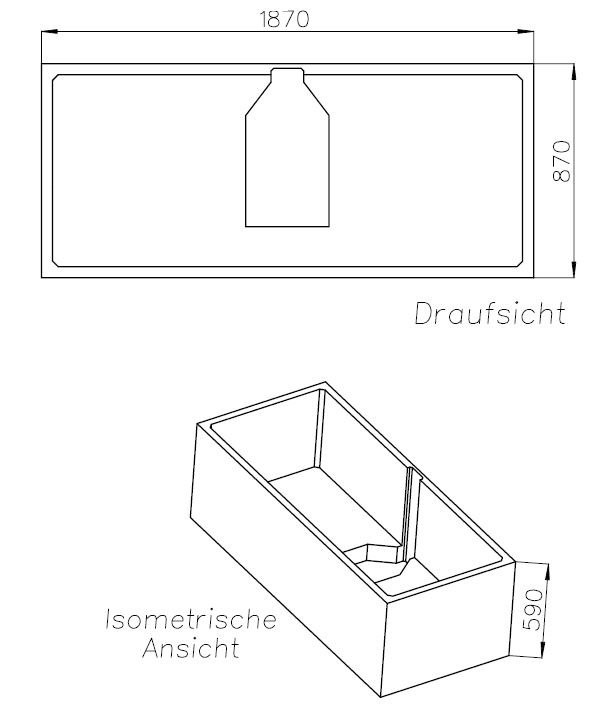 Neuesbad Wannenträger für RIHO Lusso 190x90 SW14365