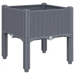 Helloshop26 - Hochbeet für Pflanzen Blumen Terrasse Garten mit Füßen 40 x 40 x 42 cm PP grau 02_0038164