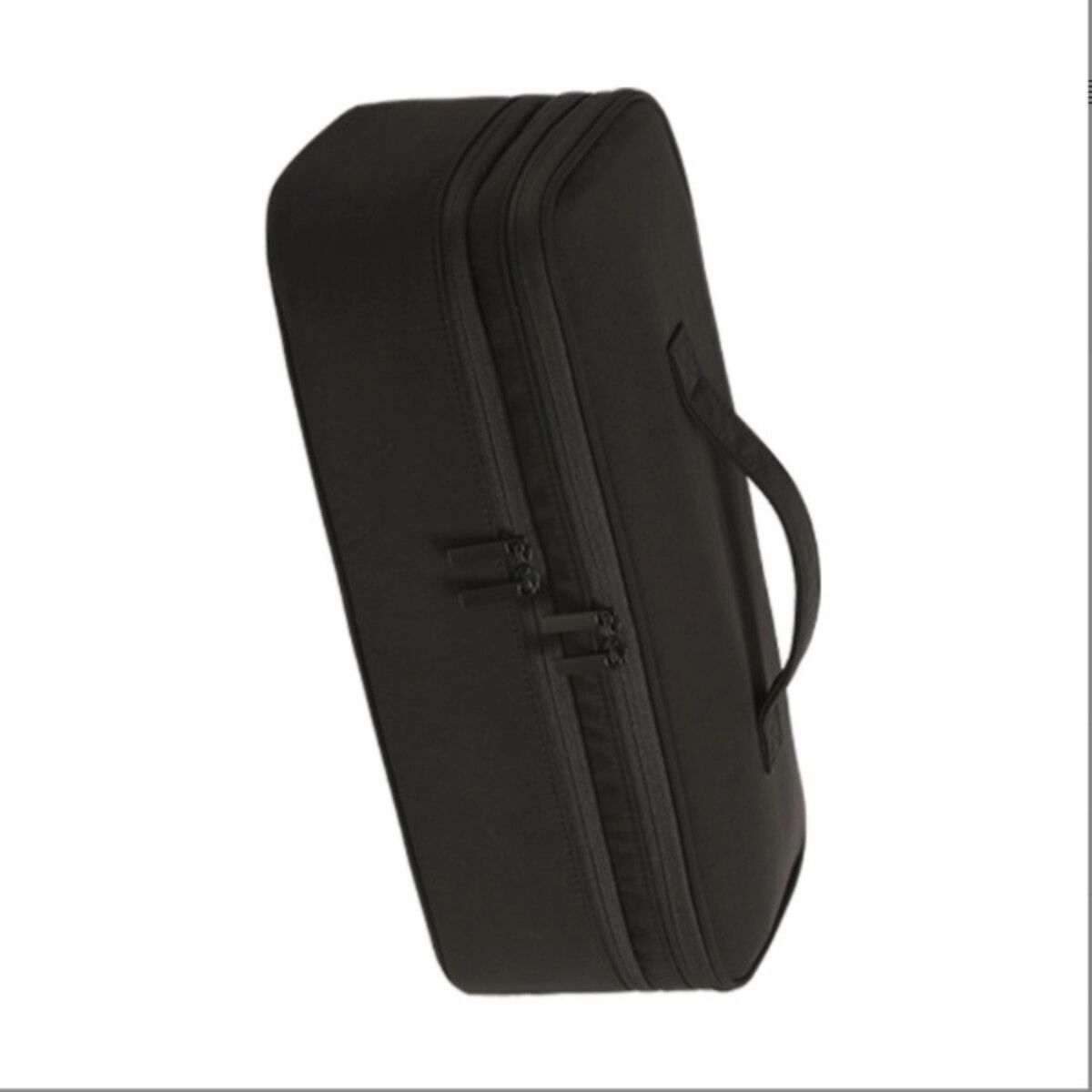 INF Doppelstöckige Reise-Haartool-Tasche – Polyester Organizer mit zwei Fächern für Haartrockner & Lockenstab, Mehrere Farben, Schwarz