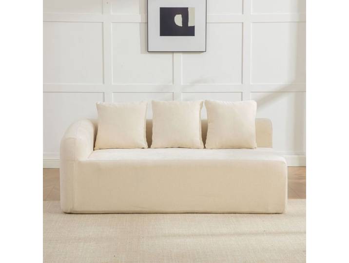 Canapé modulaire compressé en chenille mousse haute élasticité 30D beige