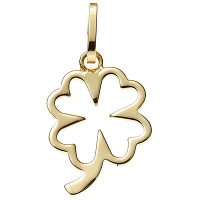 Kettenanhänger JOBO "Anhänger Kleeblatt", gold (gelbgold 333), Schmuckanhänger, Damen, Gelbgold 333, Kettenanhänger, 333 Gold