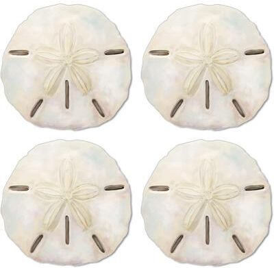 CounterArt Sand Dollar Reversible Shaped Easy Care Placemat Set of 4 Made in The USA