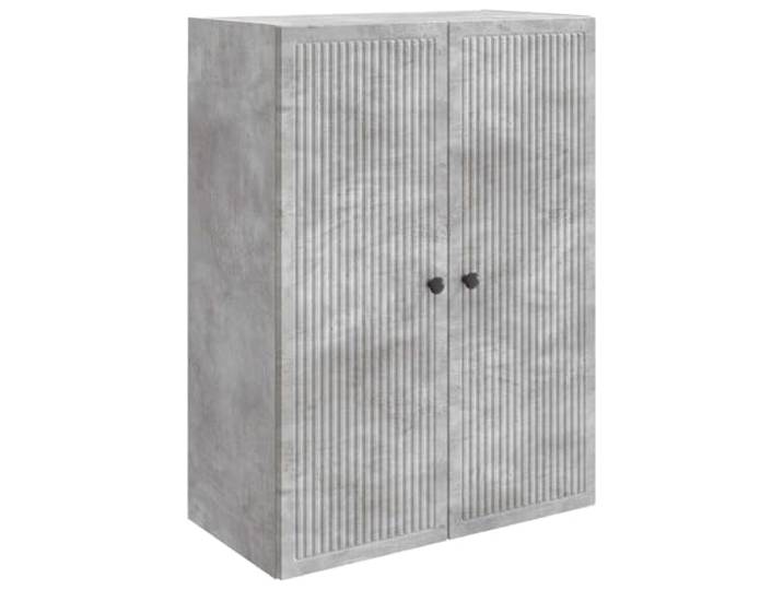 KLGBNCVE Wandschrank Betongrau 66 x 34,5 x 90 cm Holzwerkstoff Wohnzimmer, rechteckiges Design, viel Stauraum, vertikale Raumnutzung, Vintage-Charme, feuchtes Tuch