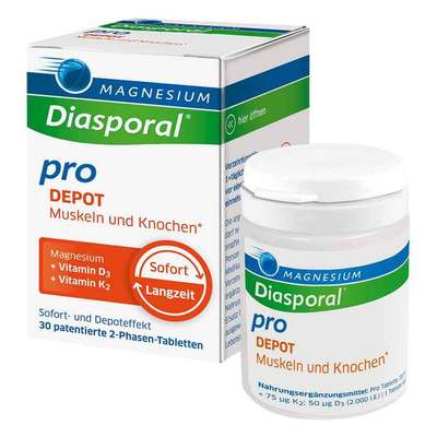 Protina Pharmazeutische GmbH MAGNESIUM DIASPORAL pro+D3+K2 DEPOT Muskel+Kno.Tab 49 g 18160141