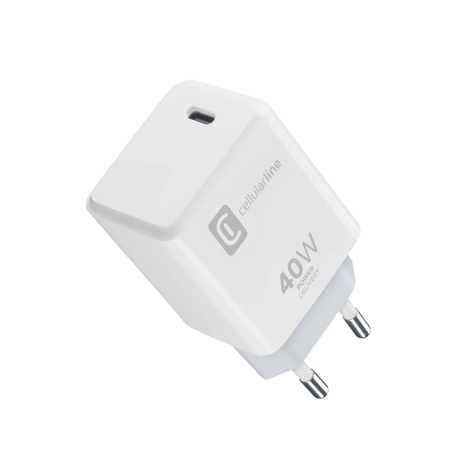 Cellular Line Ladegerät 40 W PD USB-C ACH (Weiß) ACHIPHUSBCPD40WW