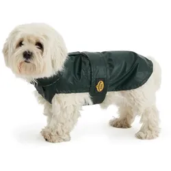 Fashion Dog Hunde-Regenmantel mit Tartan-Futter, dunkelgrün - 51 cm