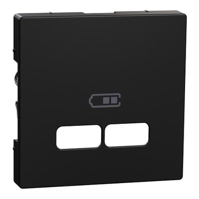 Merten System M, Zentralplatte USB, einrasten mit Aufdruck, Aqua Plastic