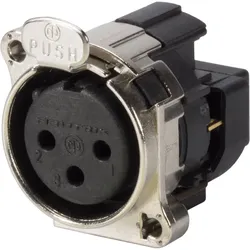 NEUTRIK® XLR, 3-pol , Kunststoff-, Crimp-Einbaubuchse, vergoldete(r) Kontakt(e), Type B, nickelfarben