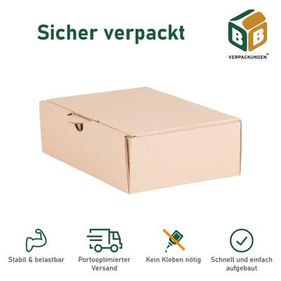BB-Verpackungen GmbH 50 x Maxibriefkarton (160 x 110 x 50 mm) DIN A6 stabiler Versandkarton Faltschachtel Versandschachtel Wellpappe BB-Verpackungen