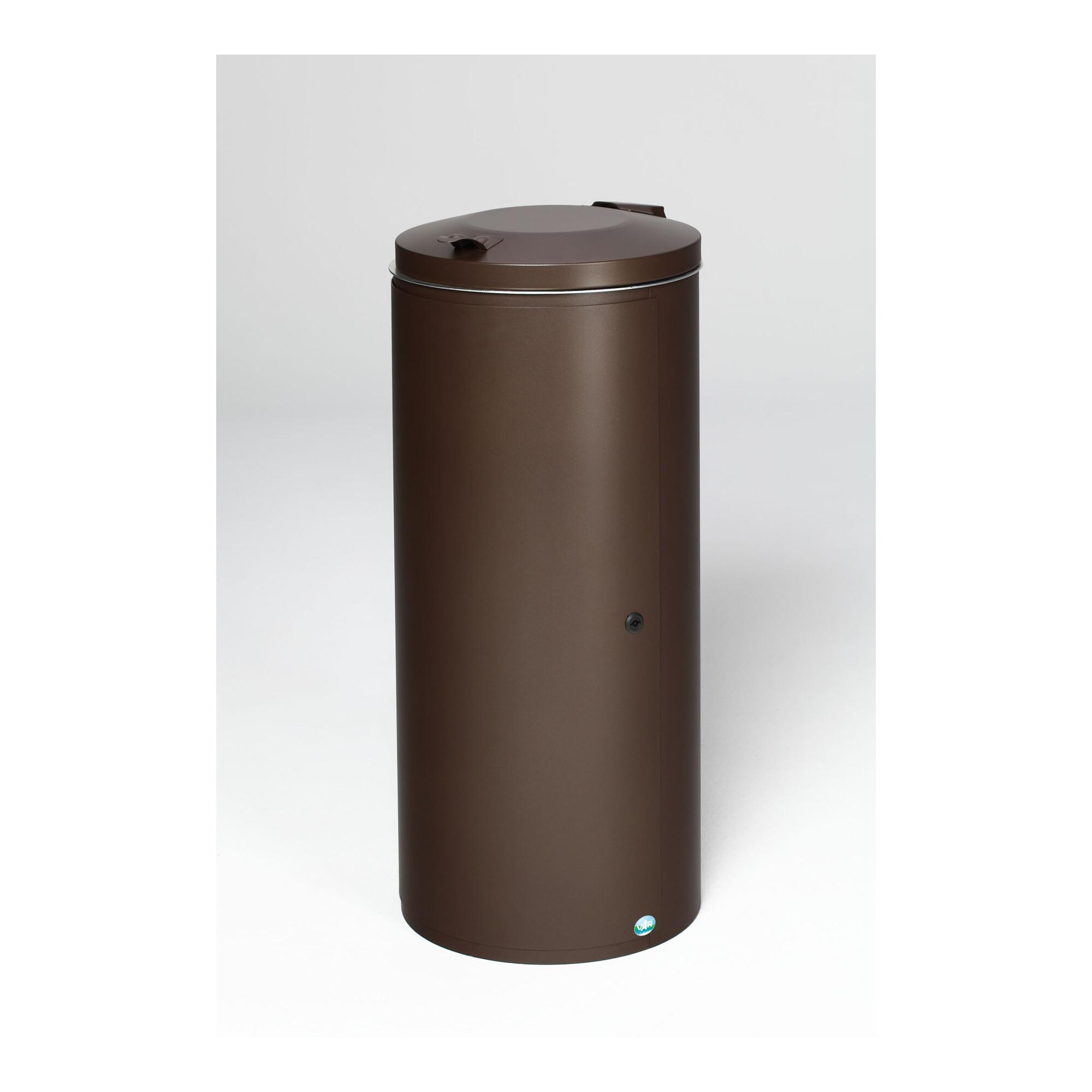 VAR Abfallsammler 120 ltr. mit Einflügeltür mit Doppelbart-Schloss, deep-brown (28746)