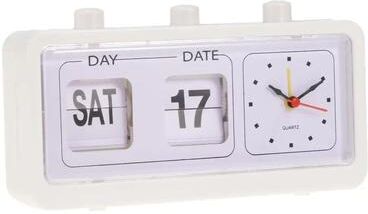 Uplift Picks Retro Desktop Flip Clock With Day Date And Time Display white
